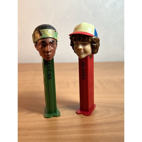 Stranger Things Dustin & Lucas Pez Dispenser Lot OOB No Candy - Picture 1 of 7